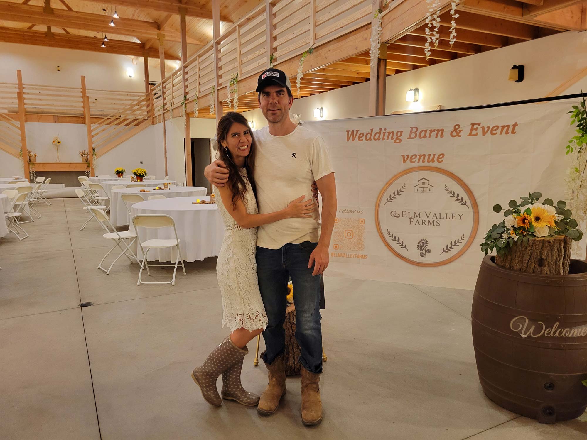 elm valley farms owners standing in venue
